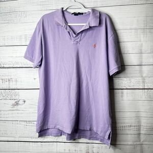 Vintage Ralph Lauren Polo Shirt Adult XL Purple Orange Pony Casual Preppy Mens